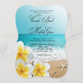 Plumeria Starfish Beach Tropical Wedding Einladung