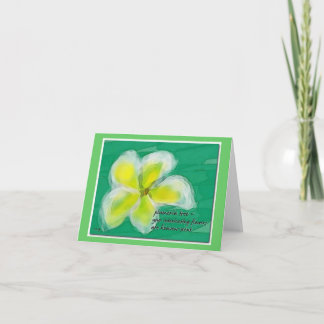 Plumeria Tree Note Card Karte