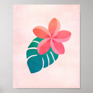 Plumeria Tropical Blätter Poster