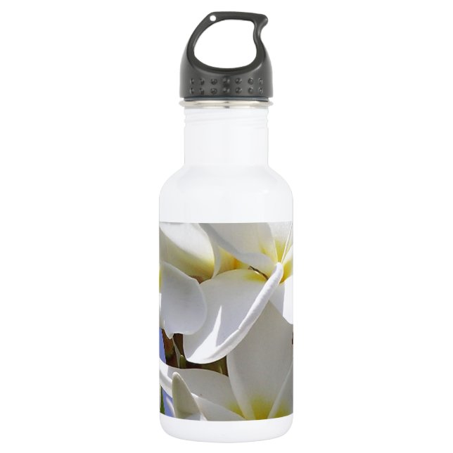 Plumeria Tropische Blume Trinkflasche (Vorderseite)