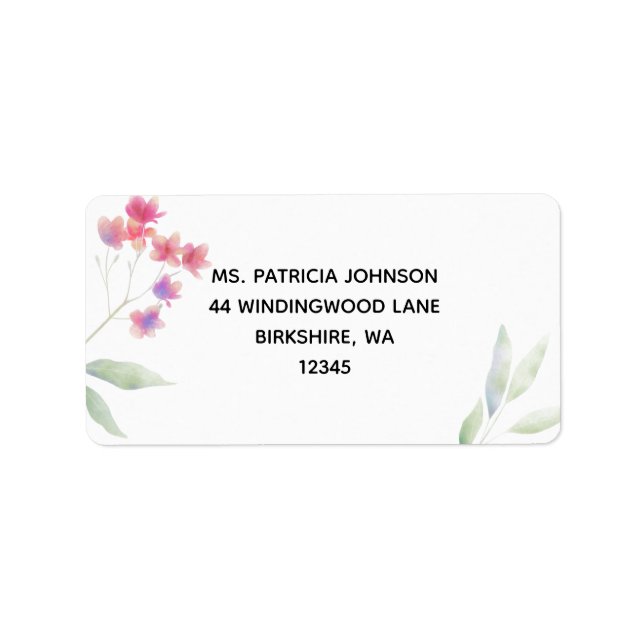 Plumeria Wasserfarbe Adressaufkleber (Vorne)