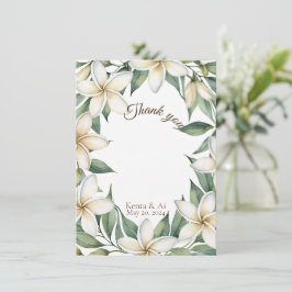 Plumeria Wedding Flat Danke Karte