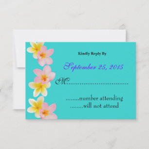 Plumeria Wedding RSVP Card Karte