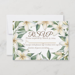 Plumeria Wedding RSVP Karte