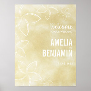 Plumeria Wedding Welcome Sign Poster