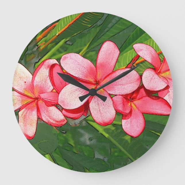 Plumerias Große Wanduhr (Vorderseite)