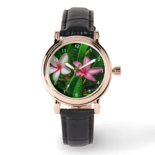 Plumerias in Weiß und Rosa eWatch Armbanduhr