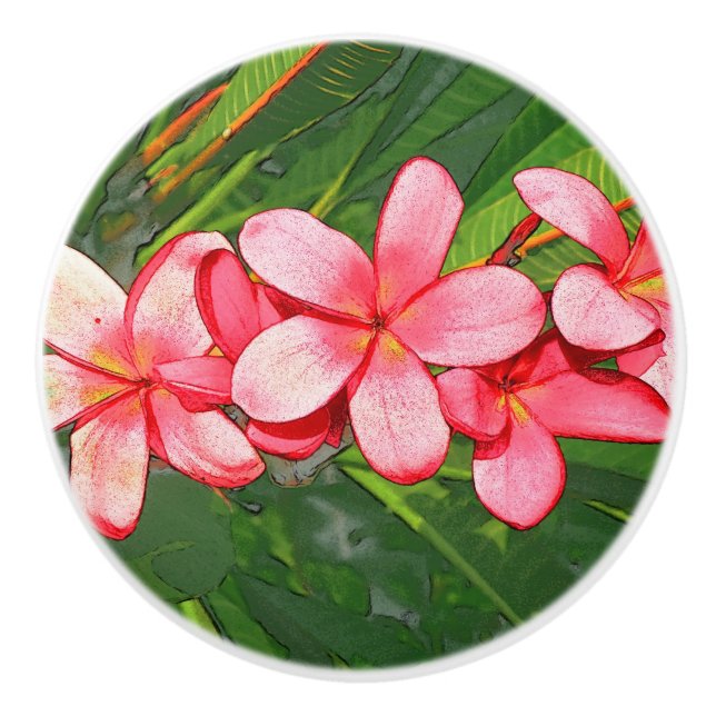 Plumerias Keramikknauf (Vorderseite)