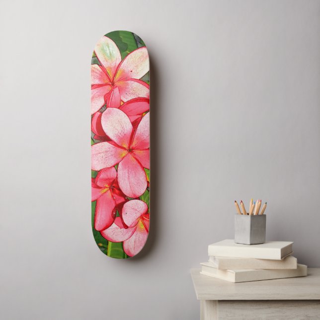 Plumerias Skateboard (Wandkunst)