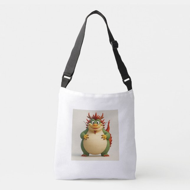 Plump Dragon Tote Bag 描|Beschreibung: 述 Tragetaschen Mit Langen Trägern (Vorderseite)