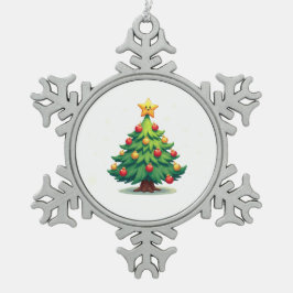 Plump Kawaii Christmas Tree Sparkling Ornaments Schneeflocken Zinn-Ornament