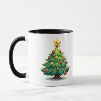 Plump Kawaii Christmas Tree Sparkling Ornaments Tasse