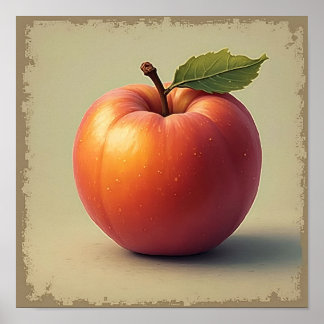 Plump Nectarine Fruchtkunst Print Poster