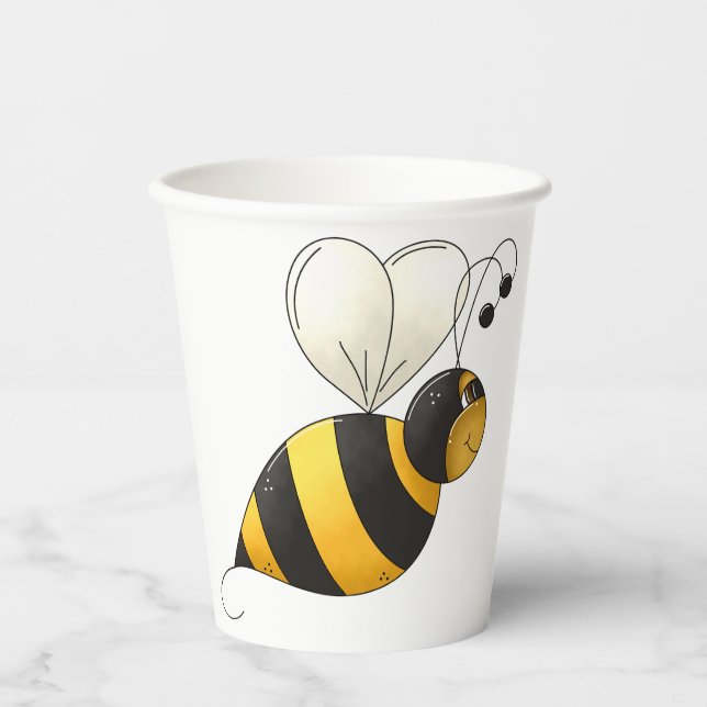 Plump Winged Bumble Bee Pappbecher (Vorderseite)