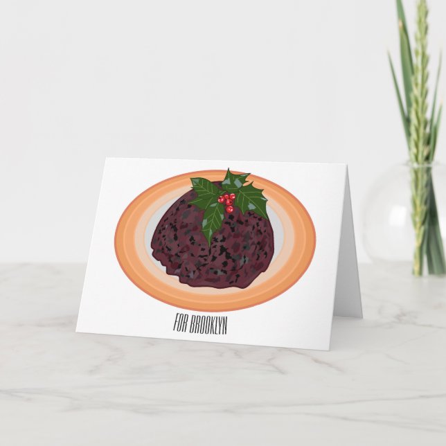 Plumpudding-Cartoon-Illustration Karte (Vorderseite)