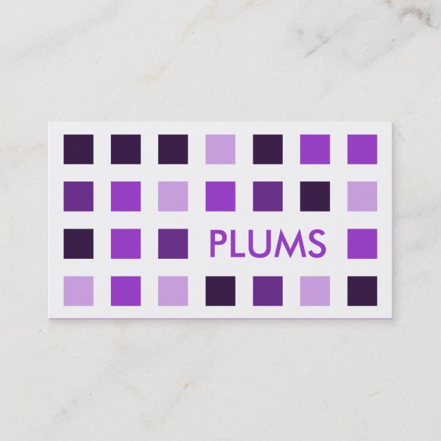 PLUMS (Mod-Quadrate) Visitenkarte (Vorderseite)