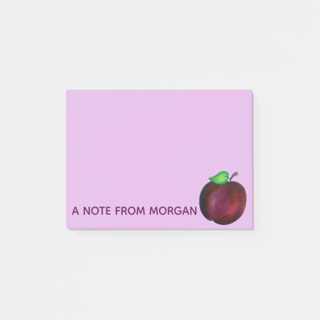 Plums Reif Sommer Lila Plum Frucht Illustration Post-it Klebezettel (Vorderseite)