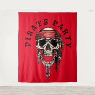 Plunder Pirate Skull Ghost Background Wandteppich