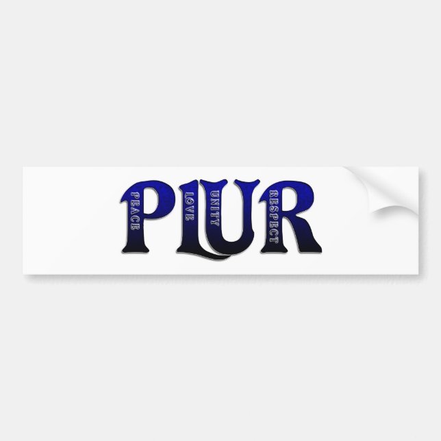 PLUR Blau Autoaufkleber (Vorne)