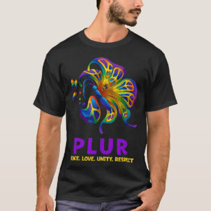 PLUR Butterfly Unity Respekt EDM House Techno DJ T-Shirt
