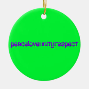 PLUR FriedensLiebe-Einheits-Respekt-Rave-lila Keramik Ornament