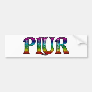 PLUR (Regenbogen) Autoaufkleber