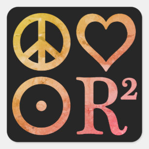 PLUR Symbols Square Stickers