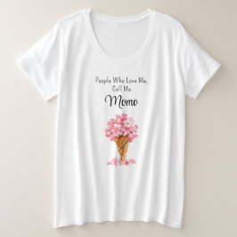 Plus Größe rosa Hydrangeas Valentine Composite T - Große Größe T-Shirt