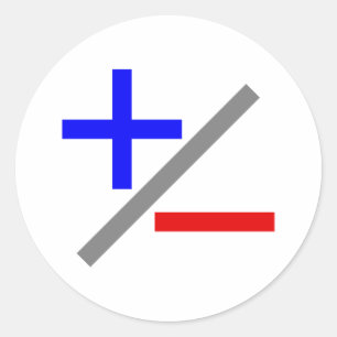 plus minus runder aufkleber