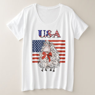Plus Size Amerikanische Unabhängigkeitstag T - Shi Große Größe T-Shirt