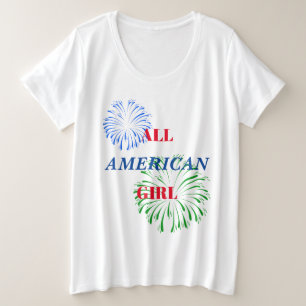Plus Size Amerikanische Unabhängigkeitstag T - Shi Große Größe T-Shirt