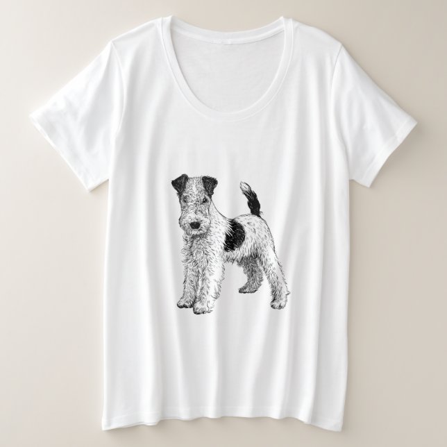 Plus Size Fox Terrier T - Shirt (Design vorne)