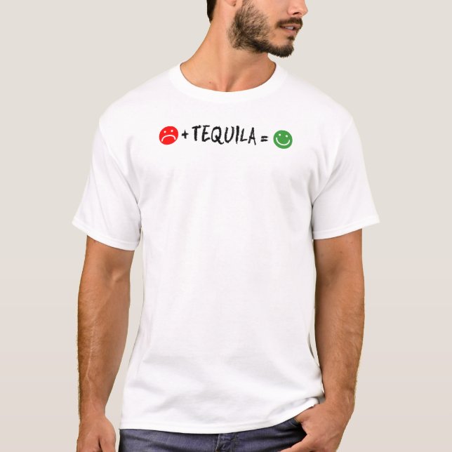 Plus Tequila Equals Glück T-Shirt (Vorderseite)