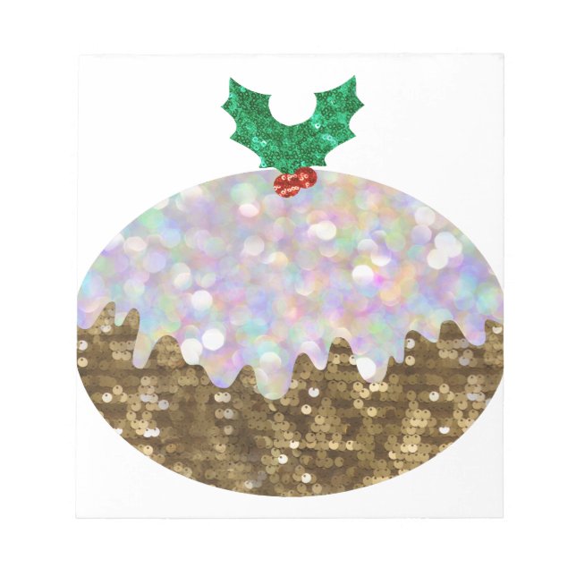 Plüsch-Weihnachtspuddings Notizblock (Vorderseite)
