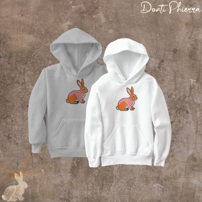 Plüschhasen-Illustration Hoodie (Von Creator hochgeladen)