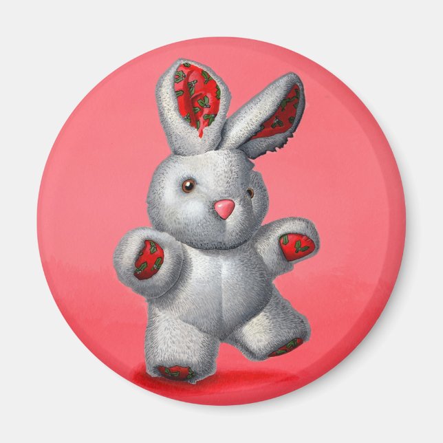 Plüschkaninchen Magnet (Vorne)