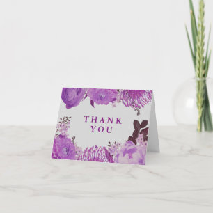 Plush Lila Floral Vielen Dank Dankeskarte