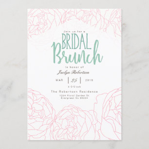Plush Peony Bridal Brunch Einladung