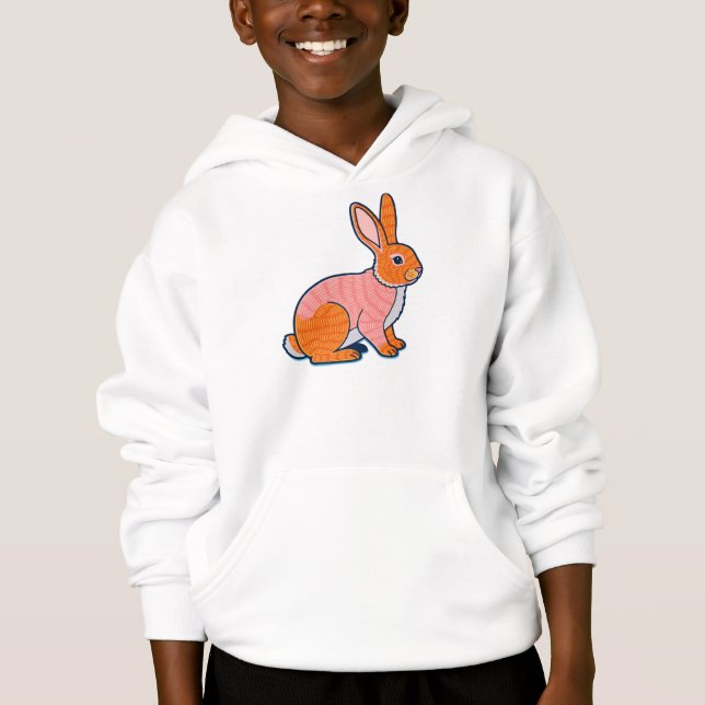 Plush Rabbit Illustration  Hoodie (Vorderseite)