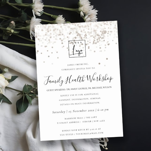 PLUSH SILVER FOIL TEXTURE IHR LOGO-WORKSHOP-EREIGN EINLADUNG (Von Creator hochgeladen)