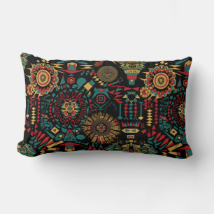 Plush Türkis "Heritage Inspiriert Muster" Lumba Lendenkissen