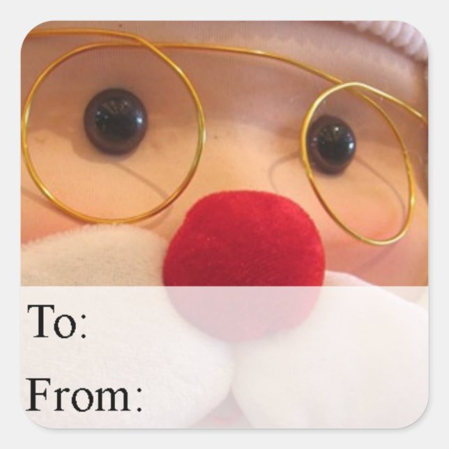 Plush Weihnachtsgeschenktag Quadratischer Aufkleber (Vorderseite)