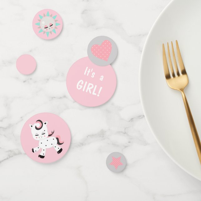 Plushie Pony Pink Girl Babydusche Konfetti (Gruppe)