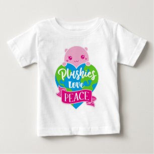 Plushies Liebe Frieden   Niedlich Kawaii Heart Ear Baby T-shirt