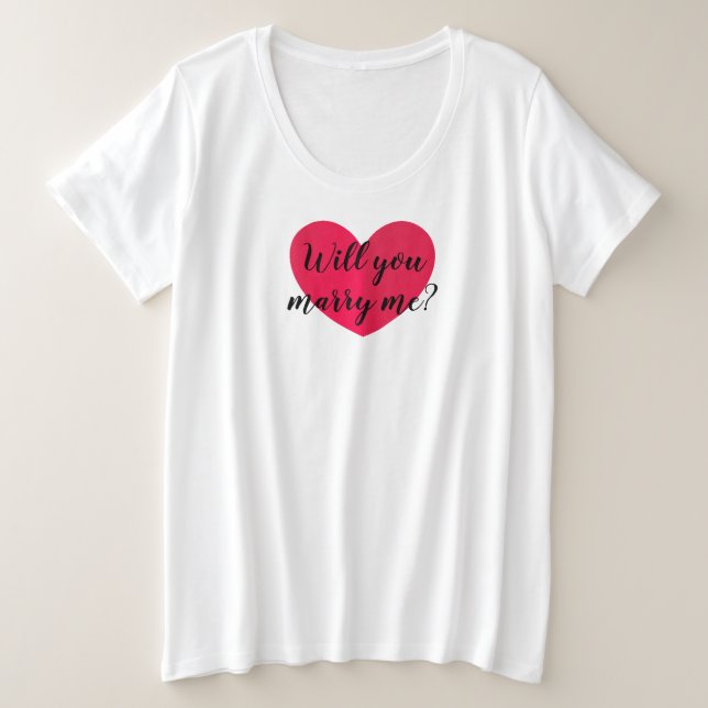 plussize heiratet mich? tee von dalDesignNZ (4xl) (Design vorne)