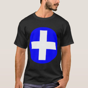 Pluszeichen im Weiß mit Blau T-Shirt