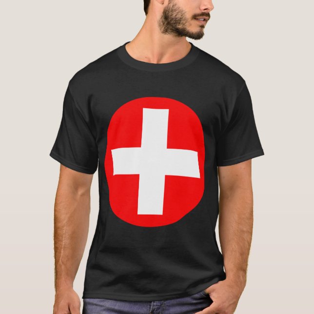 Pluszeichen im Weiß mit Rot T-Shirt (Vorderseite)