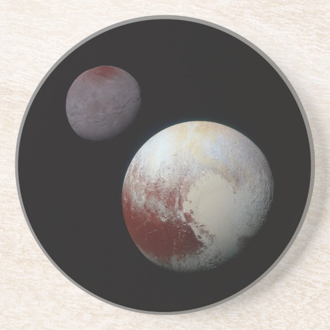 Pluto & Charon 9. oder Zwarf-Planet-Sonnensystem Getränkeuntersetzer (Vorne)