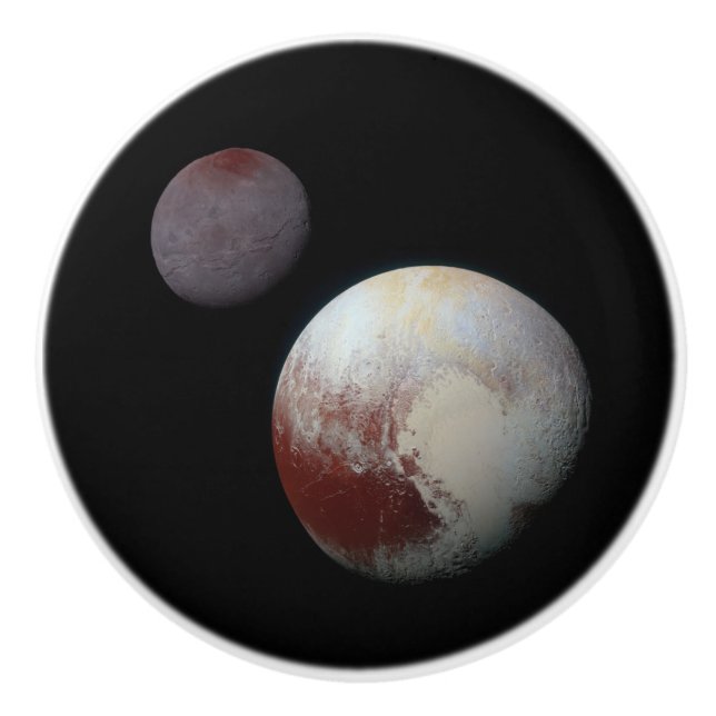 Pluto & Charon 9. oder Zwarf-Planet-Sonnensystem Keramikknauf (Vorderseite)