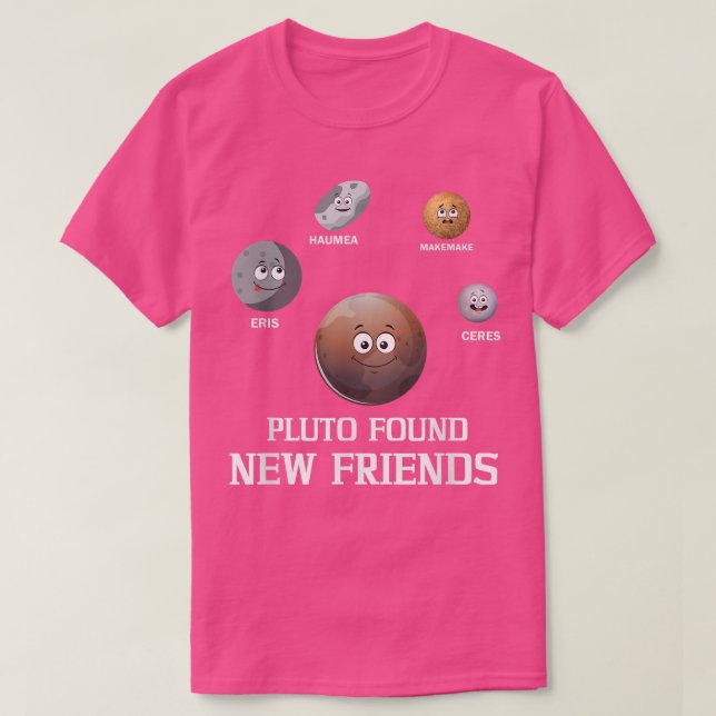 Pluto fand neue Freunde der Solar Space Science T-Shirt (Design vorne)